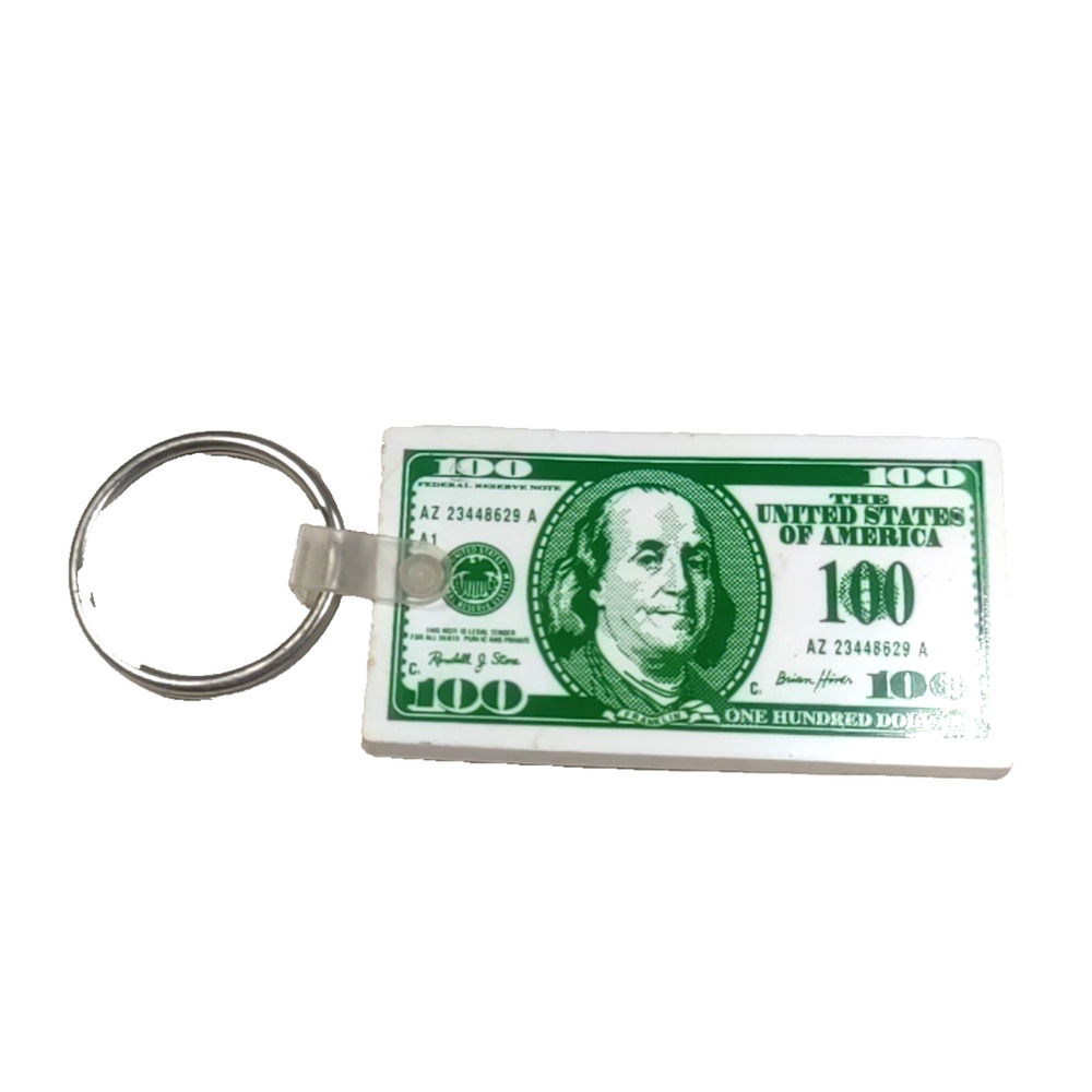 The Citizen Nation Bank Rubber Keychain 100$ Bill Collectable Gag Gift